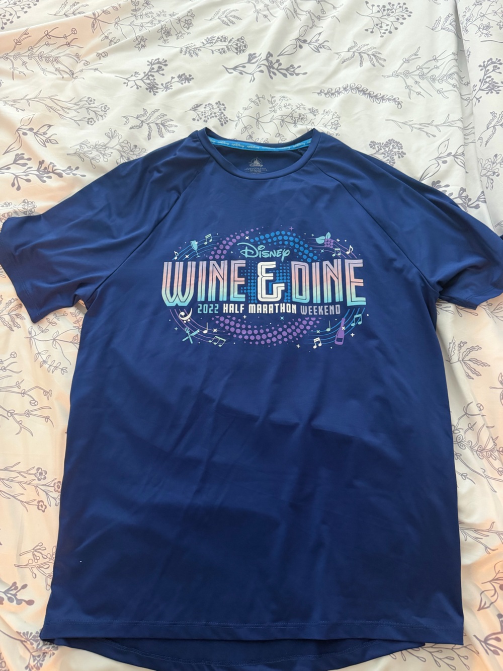 Disney Blue 'Wine & Dine' Graphic Short Sleeve Shirt